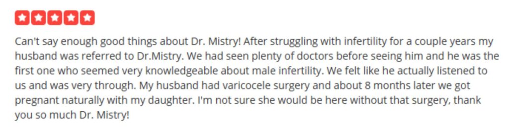 Review for Dr Mistry. Male Infertility